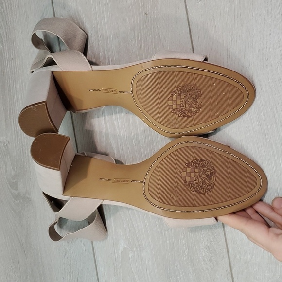 Vince Camuto Women Citriana Leather Blush Ankle Strap Block Heels shoes sz 11M - Picture 11 of 12